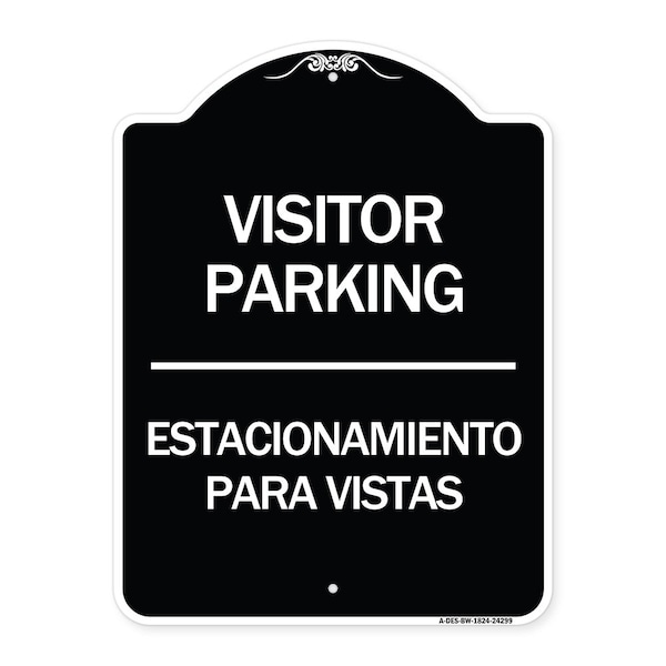 Bilingual Reserved Parking Visitor Parking Estacionamiento Para Visitas, A-DES-BW-1824-24299